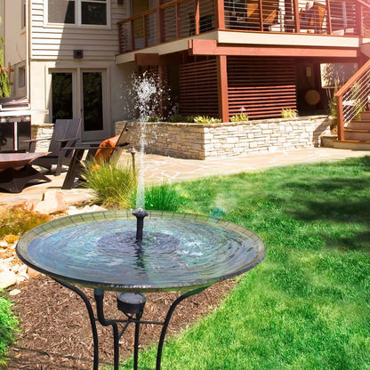Solar Fountain Pump with 1500mAh Battery - 3.5W Floating Water Pump for Bird Baths with 6 Nozzles